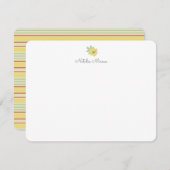 Vintag Retro Tropengelbe Flora Mitteilungskarte (Vorne/Hinten)