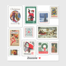 Vintag Retro US Christmas Postage Briefmarke Set