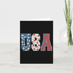 Vintag Retro USA 4. Juli Patriotic Daisy Flow Karte