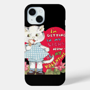 Vintag Retro Valentine's Day Cat Eating Ice Creme Case-Mate iPhone Hülle