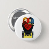 Vintag Retro Valentinstag, Liebe und Romantik Button (Vorne & Hinten)