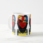 Vintag Retro Valentinstag, Liebe und Romantik Kaffeetasse (Vorderseite Links)