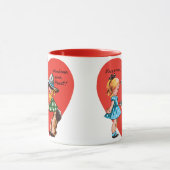 Vintag Retro Valentinstag, Mädchen mit Cowboy Tasse (Zentrum)