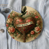 Vintag/Retro/Viktorianisch Valentin Tagesherz Button (Beispiel)