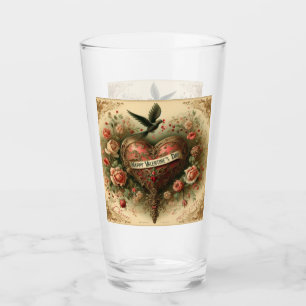 Vintag/Retro/Viktorianisch Valentin Tagesherz Glas