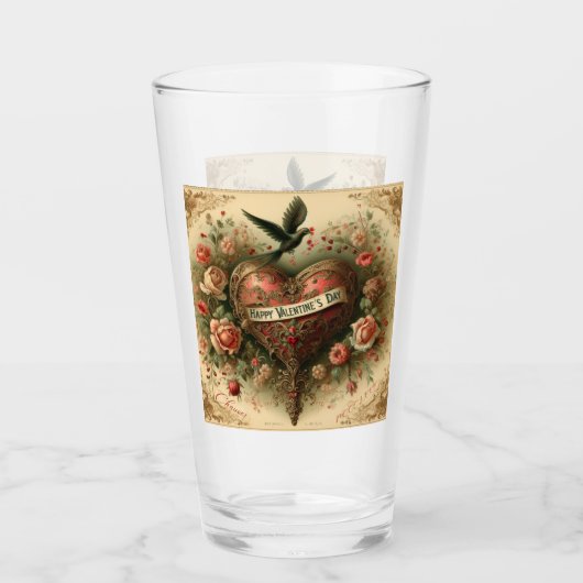 Vintag/Retro/Viktorianisch Valentin Tagesherz Glas (Vorderseite)