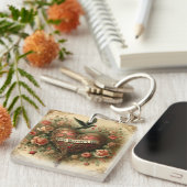 Vintag/Retro/Viktorianisch Valentin Tagesherz Schlüsselanhänger (Vorderseite rechts)