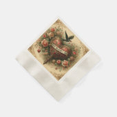 Vintag/Retro/Viktorianisch Valentin Tagesherz Serviette (Ecke)