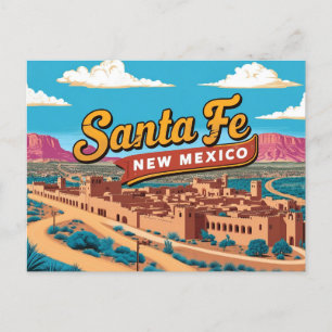 Vintag & Retro von Santa Fe, New Mexico Postkarte
