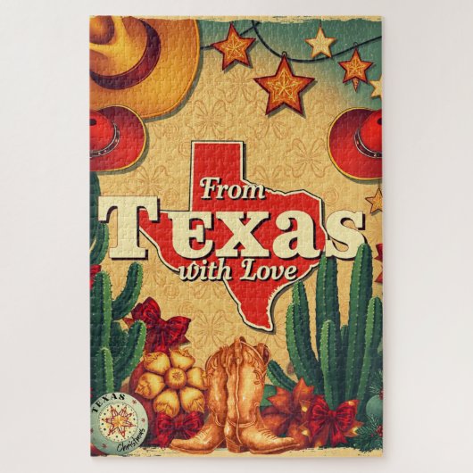 Vintag Retro Weihnachten aus Texas mit Liebe Puzzle (Vertikal)