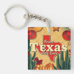 Vintag Retro Weihnachten aus Texas mit Liebe Schlüsselanhänger