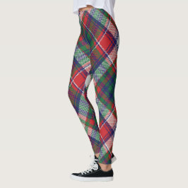 Vintag Retro Weihnachten Kariert Red Blue Green Leggings