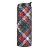 Vintag Retro Weihnachten Kariert Red Blue Green Thermosbecher (Nach links gedreht)
