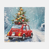 Vintag Retro-Weihnachten | Nostalgische Feriendeko Fleecedecke (Vorderseite (Horizontal))