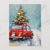 Vintag Retro-Weihnachten | Nostalgische Feriendeko Postkarte (Vorderseite)