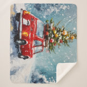 Vintag Retro-Weihnachten | Nostalgische Feriendeko Sherpadecke (Vorderseite)