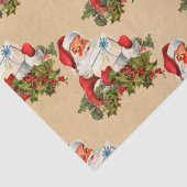 Vintag Retro Weihnachten Weihnachtsmann-Muster Seidenpapier (Detail)