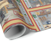 Vintag Retro Weihnachts-Spielzeugwerkstatt Geschenkpapier (Rolleneckpunkt)