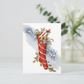 Vintag Retro Weihnachts-Strümpfe Postkarte (Stehend Vorderseite)