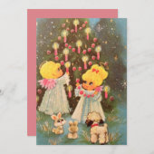 Vintag Retro WeihnachtsAngels Urlaub Feiertagskarte (Vorne/Hinten)