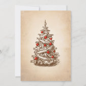 Vintag Retro Weihnachtsbaum Geburtstagsparty Einladung (Rückseite)