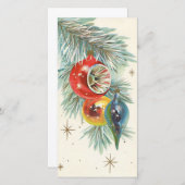 Vintag Retro Weihnachtsbaum Ornamente Feiertagskarte (Vorne/Hinten)