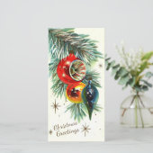 Vintag Retro Weihnachtsbäume kundenspezifisch Feiertagskarte (Stehend Vorderseite)