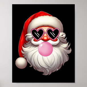 Vintag Retro Weihnachtsblase Gum Pink Sung Poster