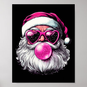 Vintag Retro Weihnachtsblase Gum Pink Sung Poster