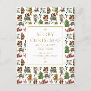 Vintag Retro Weihnachtsfeiertag Feiertagspostkarte