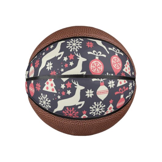 Vintag Retro Weihnachtsfeiertag Mini Basketball (Vorderseite)