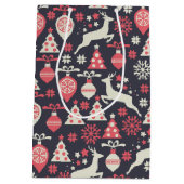 Vintag Retro Weihnachtsfeiertag Mittlere Geschenktüte (Rückseite)