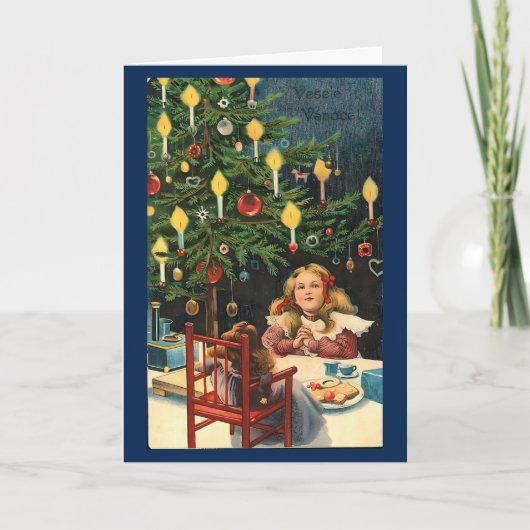 Vintag Retro Weihnachtsfeiertag Personalisiert Karte (Vorderseite)