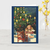 Vintag Retro Weihnachtsfeiertag Personalisiert Karte (Gelbe Blume)