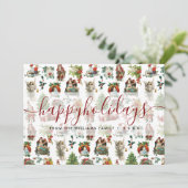 Vintag Retro Weihnachtsfeiertage Feiertagskarte (Stehend Vorderseite)