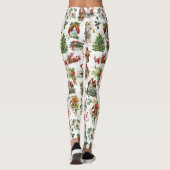Vintag Retro Weihnachtsfest Leggings (Rückseite)
