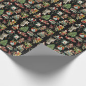 Vintag Retro Weihnachtsfest Muster Geschenkpapier (Ecke)