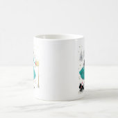 Vintag Retro Weihnachtsfrau mit Scotty Dog Kaffeetasse (Mittel)