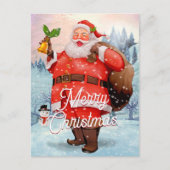 Vintag Retro Weihnachtsgrüße Feiertagspostkarte (Vorderseite)