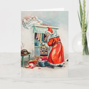 Vintag Retro Weihnachtskarte Feiertagskarte