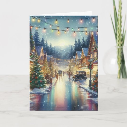 Vintag Retro Weihnachtskarte Feiertagskarte (Vorderseite)