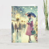 Vintag Retro Weihnachtskarte Feiertagskarte (Vorderseite)