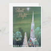 Vintag Retro Weihnachtskirche Winter Feiertagskarte (Vorne/Hinten)