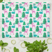 Vintag Retro Weihnachtsmann auf Weiß Geschirrtuch (Gefaltet)