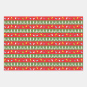 Vintag Retro Weihnachtsmuster Geschenkpapier Set (Vorderseite 3)