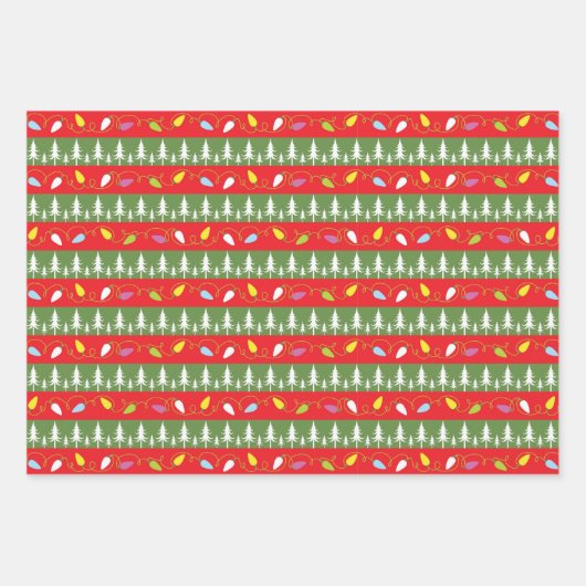 Vintag Retro Weihnachtsmuster Geschenkpapier Set (Vorderseite 3)