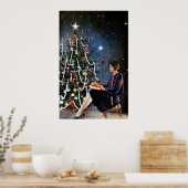 Vintag Retro-Weihnachtsposter Poster (Küche)
