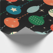 Vintag Retro Weihnachtsschmuck Muster Geschenkpapier (Ecke)