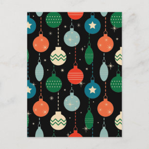 Vintag Retro Weihnachtsschmuck Muster Postkarte