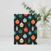 Vintag Retro Weihnachtsschmuck Muster Postkarte (Stehend Vorderseite)